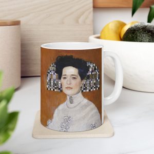 Gustav Klimt Portrait of Fritza Riedler - Artistic Ceramic Mug - Modern Abstract Design for Coffee Lovers