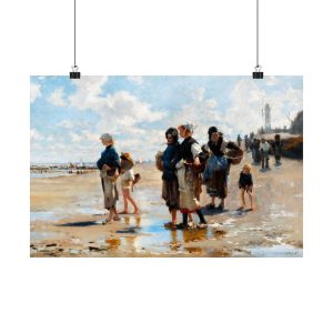 John Singer Sargent - En Route pour la Pêche - Vintage Beach Scene Matte Poster, Coastal Wall Art, Home Decor