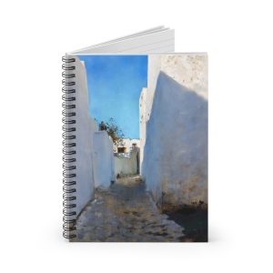 John Singer Sargent A Moroccan Street Scene 1879 - 1880 - Artistic Spiral Notebook - Ruled Lines, Ideal for Creativity and Inspiration