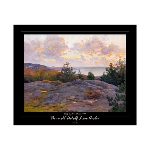 Berndt Lindholm - Cliffs by the Shore - Stunning Nordic Coastal Art, Matte Horizontal Posters - Black Background - Image 10