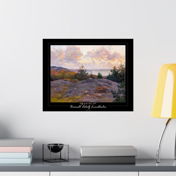 Berndt Lindholm - Cliffs by the Shore - Stunning Nordic Coastal Art, Matte Horizontal Posters - Black Background - Image 3