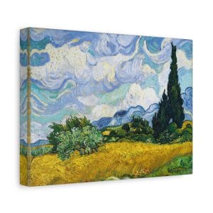 Vincent van Goghs Wheat Field with Cypresses (1889) - Stunning Matte Canvas, Stretched, 1.25"
